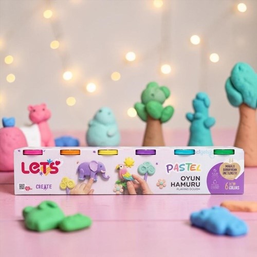 Lets 6 Renk Pastel Renk Oyun Hamuru 660 Gr