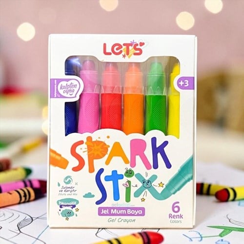 Lets 6 Renk Sparkstıx Jel Mum Boya