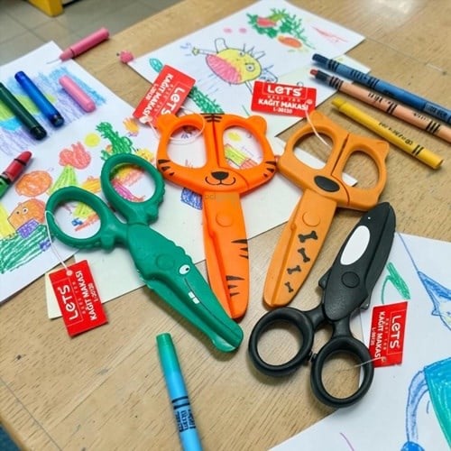 Lets Neşeli Hayvanlar Cute Mo Komple Plastik Kağıt Makası Tekli