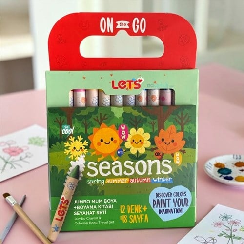 Lets Seyahat Seti Mevsimler Serisi Boyama Seti 12 Renk Jumbo Mum Boya L11011