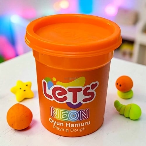 Lets Tek Renk Oyun Hamuru Neon Turuncu 110 Gr