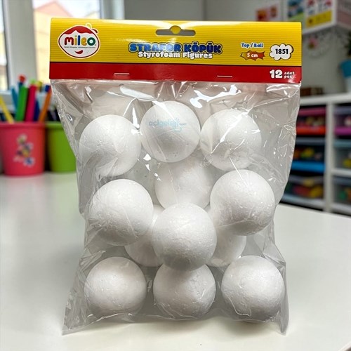 Mas Mileo Strafor Köpük Top 5 Cm 12 Li Paket
