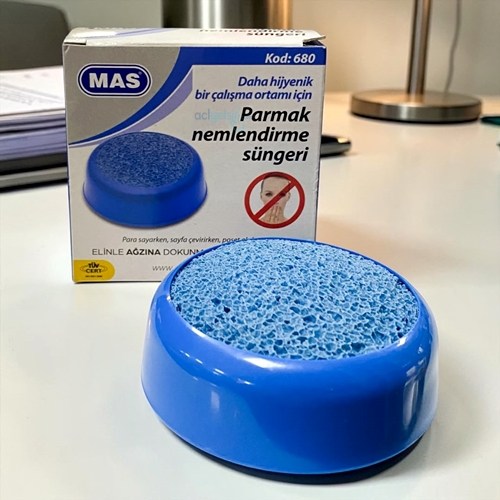 Mas Parmak Nemlendirme Pul Süngeri Mavi