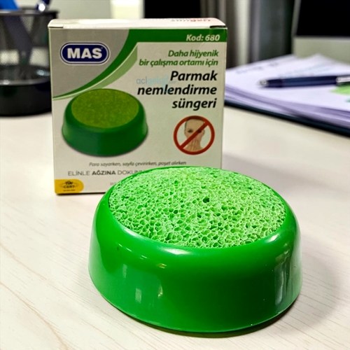 Mas Parmak Nemlendirme Pul Süngeri Yeşil