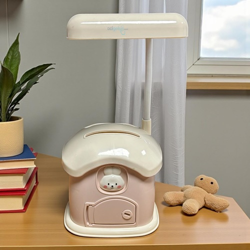 Masa Üstü Ev Model Kumbara Usb Şarzlı Lamba Pembe