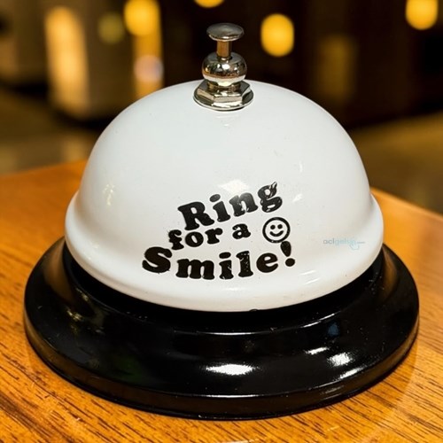 Masa Üstü Resepsiyon Zili Beyaz Ring For'a Smile