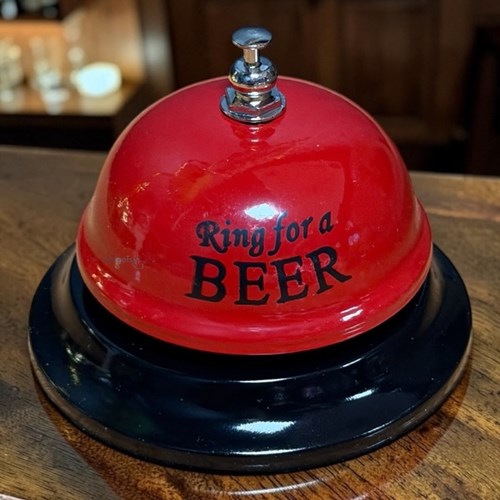Masa Üstü Resepsiyon Zili Kırmızı Ring For'a Beer