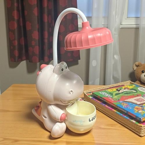 Masa Üstü Sevimli Dinazor Usb Şarzlı Led Lamba Pembe
