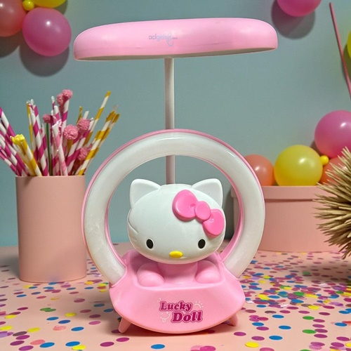 Masa Üstü Sevimli Hello Kitty Çok Işıklı Led Gece Lambası Pembe