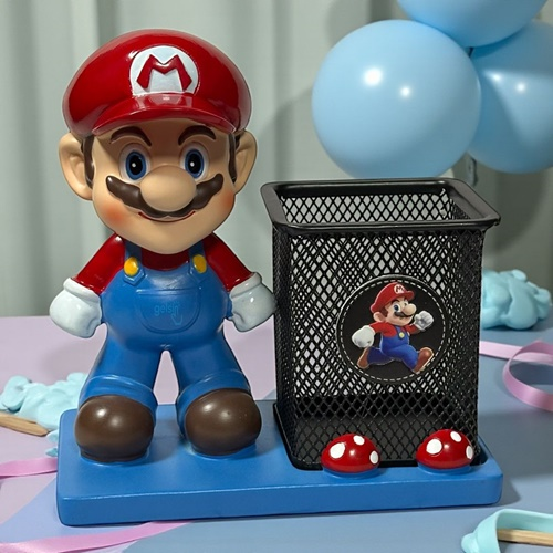 Masa Üstü Sevimli Süper Mario Kalemlik Kırmızı Şapka