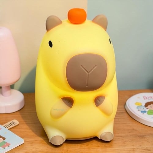 Masa Üstü Silikon Capy Bara Usb Şarzlı Gece Lambası