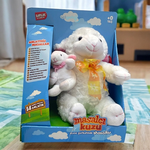 Masal Anlatan Kuzu Ve Yavrusu Peluş Oyuncak