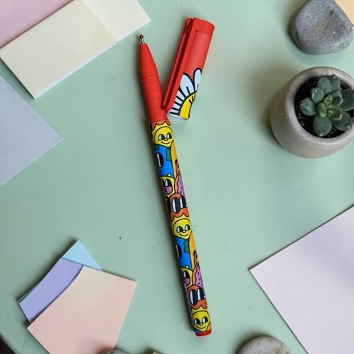 Maxx Vinson Fashion Writing Renkli Karakterler Desenli Tükenmez Kalem