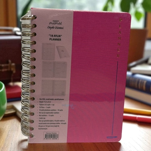 Melimelek Çilt Bez 18 Aylık Planlayıcı Pembe