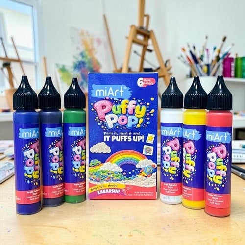 Miart Puffy Pop Isıyla Kabaran Boya 25 Ml 6 Lı Set