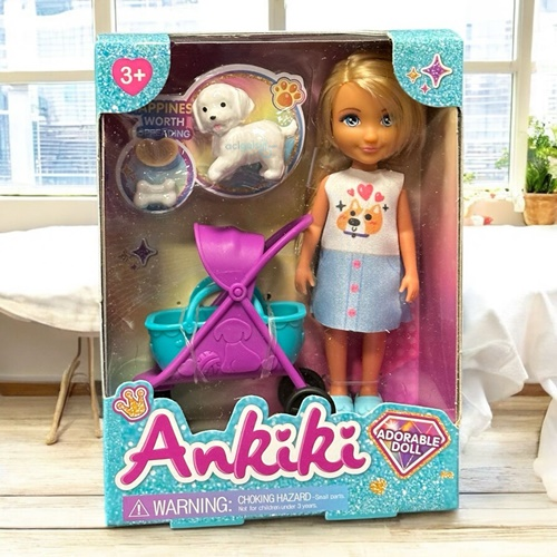Mini Dolls Ankiki Babek Köpek Ve Arabası Seti