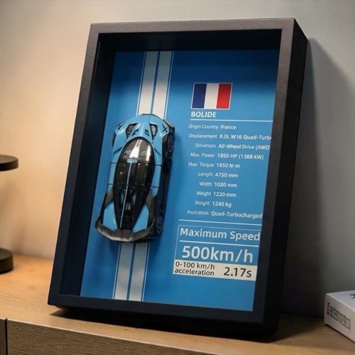Mini Gt Bugatti Bolide Mavi Çerçeveli Metal Model Araba Dekoratif Koleksiyon