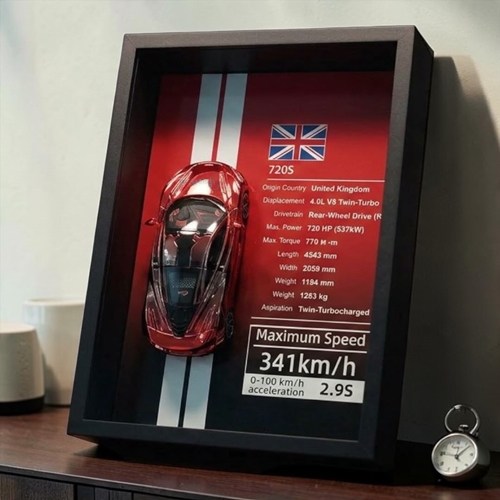 Mini Gt Mclaren 720s Kırmızı Çerçeveli Metal Model Araba Dekoratif Koleksiyon