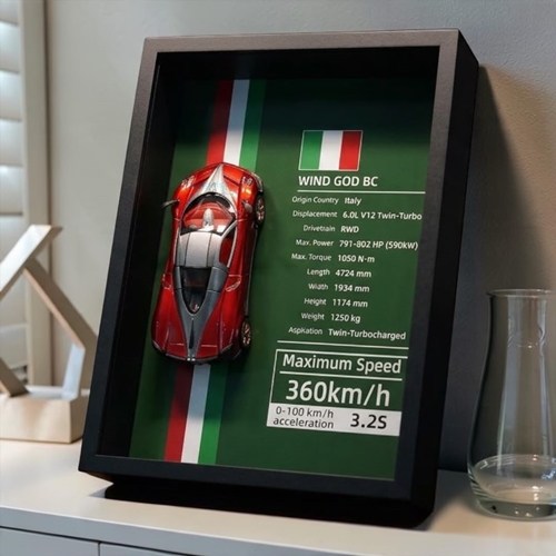 Mini Gt Pagani Huayra Bc Kırmızı Çerçeveli Metal Model Araba Dekoratif Koleksiyon