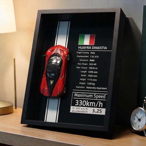 Mini Gt Pagani Huayra Dinastia Kırmızı Çerçeveli Metal Model Araba Dekoratif Koleksiyon