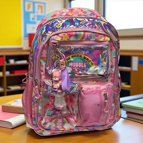 Muggle Mu Believe Magic Pembe Okul Çantası