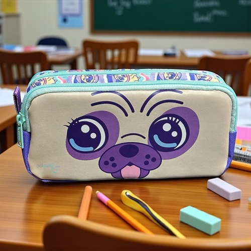 Muggle Mu Dog Çift Gözlü Mor Kalem Çantası