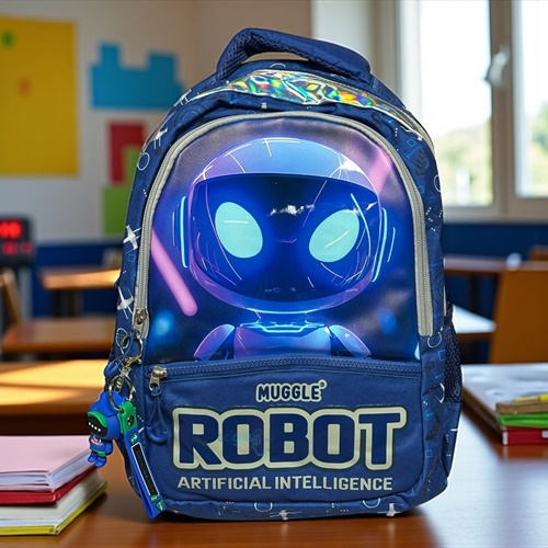 Muggle Mu Robot Mavi Okul Çantası