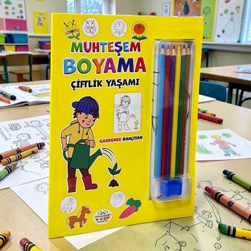 Muhteşem Boyama - Çiftlik Yaşamı - Kuruboya Ve Kalemtraş