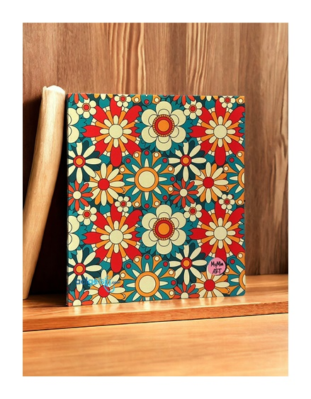 My Mia Art Beyaz Çiçekli Amerikan Ciltli Defter