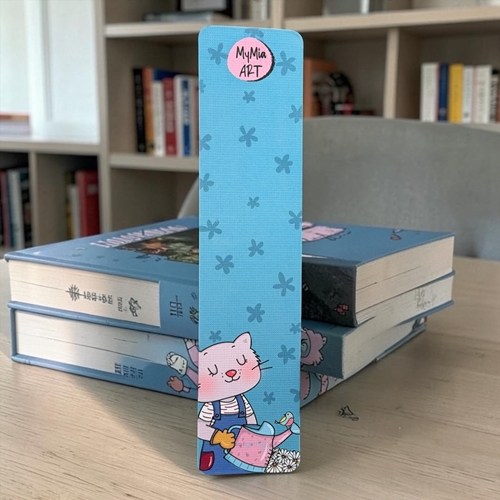 Mymia Art Çiçek Sulayan Kedi Kitap Ayracı