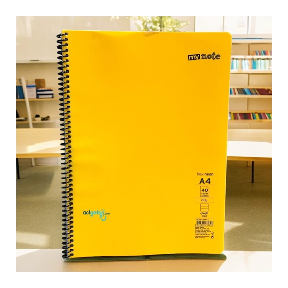 Mynote Flex Neon Spralli Defter A4 40 Yaprak Çizgili