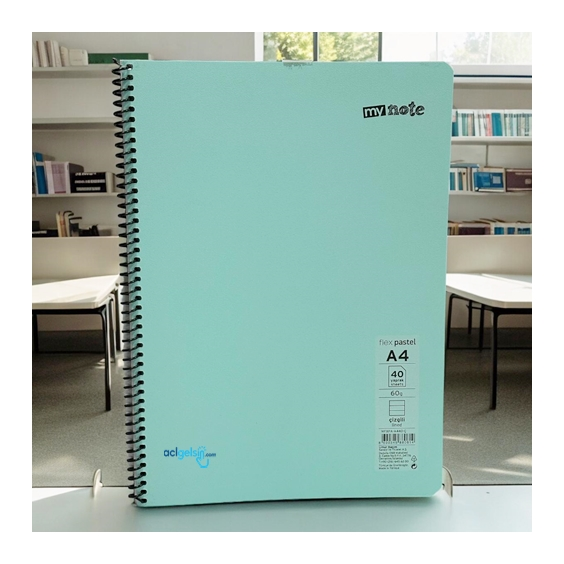 Mynote Flex Pastel Spralli Defter A4 40 Yaprak Çizgili