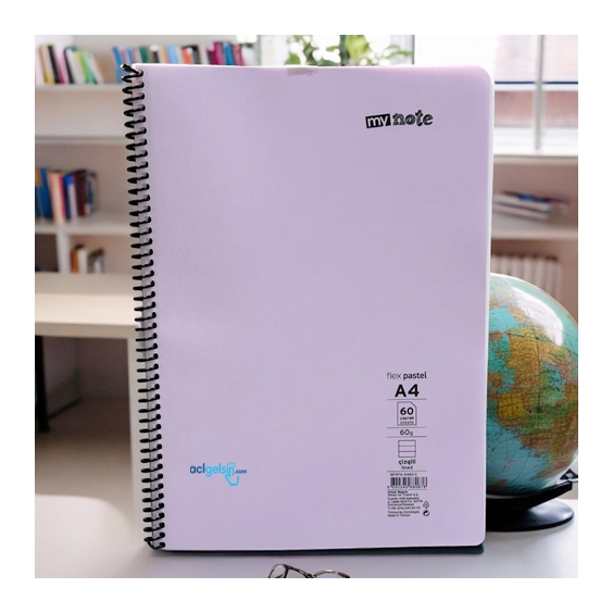 Mynote Flex Pastel Spralli Defter A4 60 Yaprak Çizgili