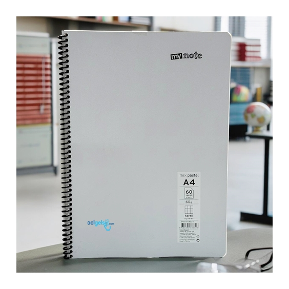Mynote Flex Pastel Spralli Defter A4 60 Yaprak Kareli