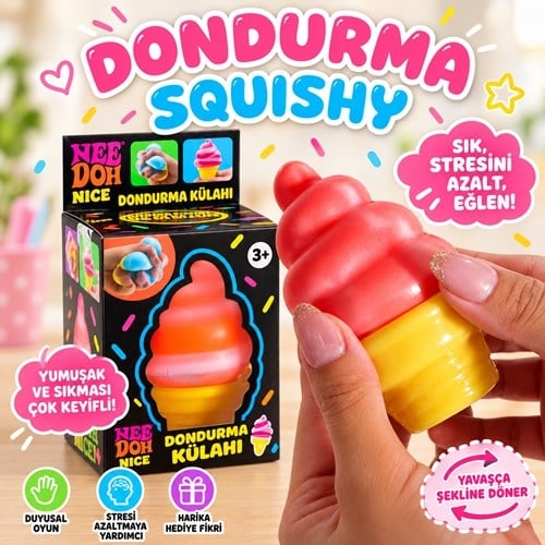 Needoh Jelly Squishy Squeeze Cream Dondurma Stres Oyuncağı