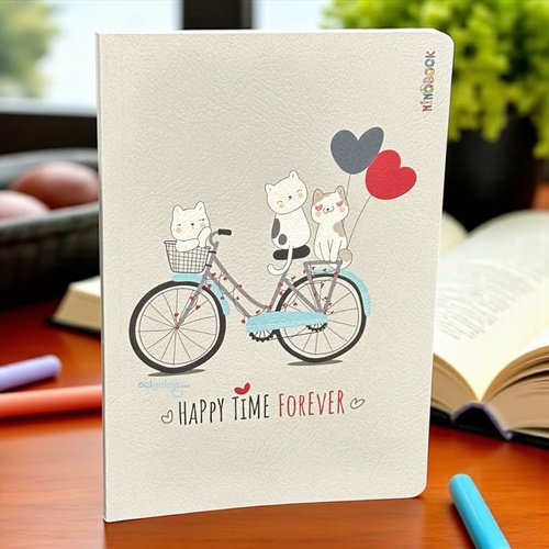 Ninobook Big Bicycle Cats Çizgisiz Defter