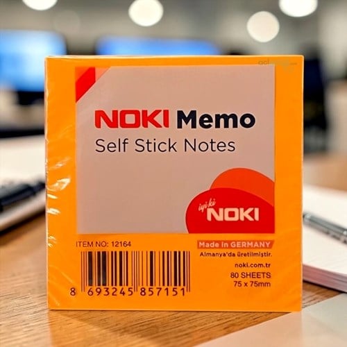 Noki Memo Yapışkanlı Not Kağıdı Turuncu 75x75mm 80 Yaprak