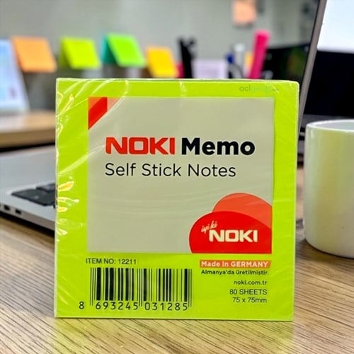 Noki Memo Yapışkanlı Not Kağıdı Yeşil 75x75mm 80 Yaprak