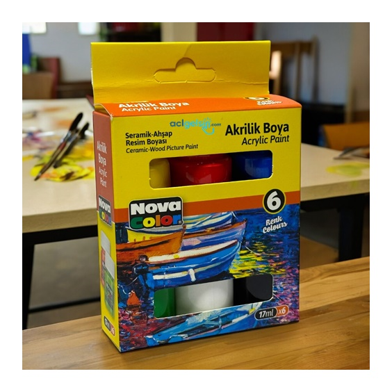 Nova Color Akrilik Boya 6'lı Şişe (17 Ml )