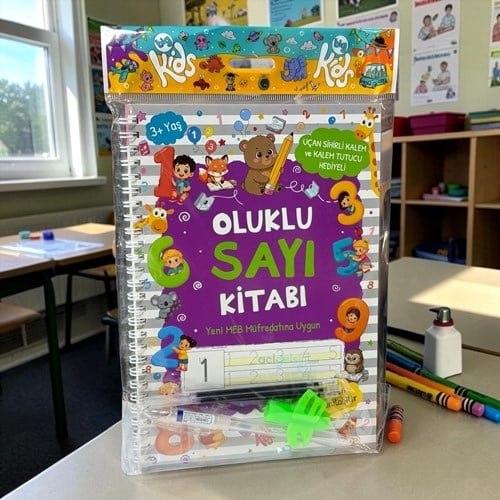 Oluklu Sayı Kitabı / Uçan Sihirli Kalem Ve Kalem Tutucu Hediyeli / 3+