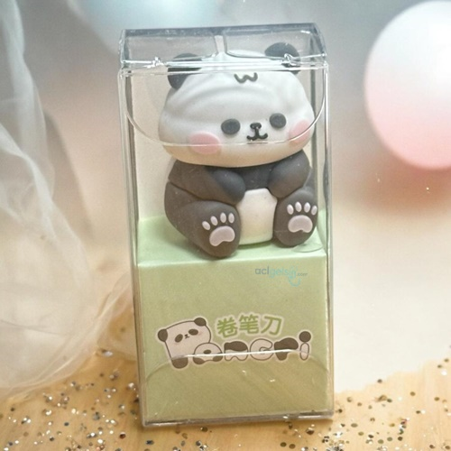 Panda Figürlü 3d Silikon Kalemtraş Renkli