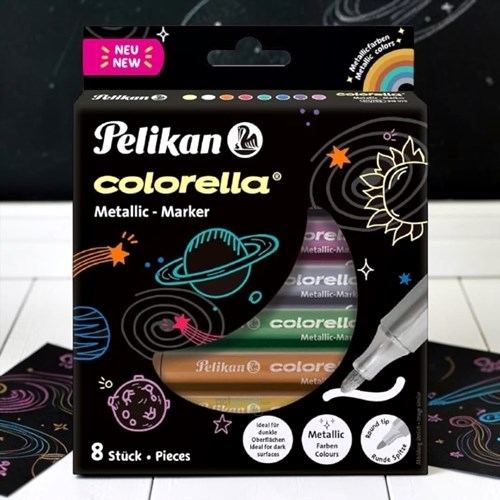 Pelikan Colorella Metalik Keçeli Kalem 8li