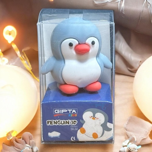 Penguen Figürlü 3d Silgi Renkli