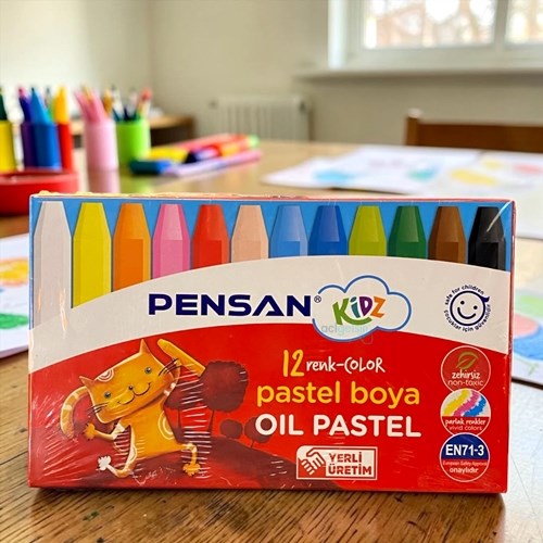 Pensan Kıdz Pastel Boya 12 Renk Karton Kutu