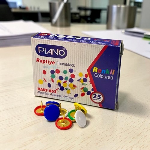 Pıano Renkli Başlıklı Raptiye
