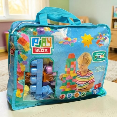 Play Blox 101 Parça Pastel Yapı Blokları Çantalı Set