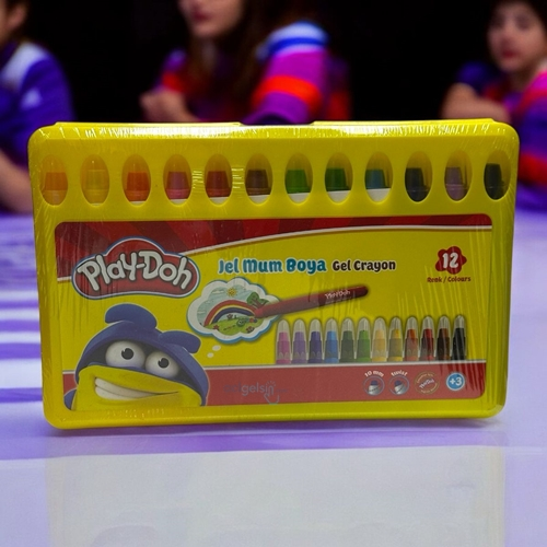 Play-doh Plastik Çantalı Jel Crayon Mum Boya 12 Renk