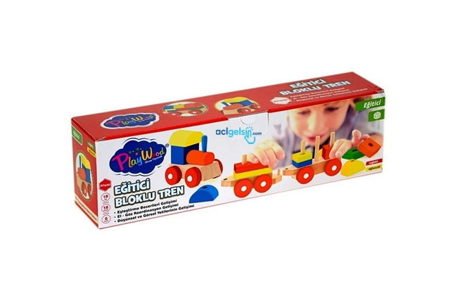 Play Wood Ahşap Eğitici Bloklu Tren 24