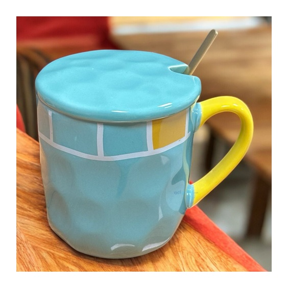 Porselen Kupa Bardak Kaşıklı Şirin Tasarım Mug