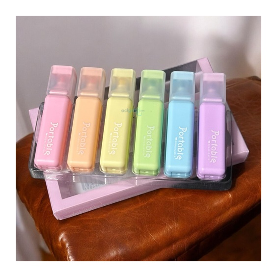 Portable Pastel Renkler Fosforlu Kalem 6 Lı